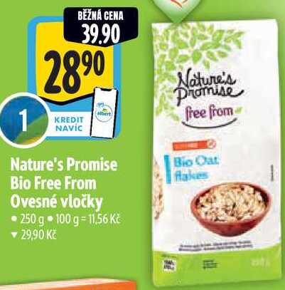 Nature's Promise Bio Free From Ovesné vločky, 250 g 