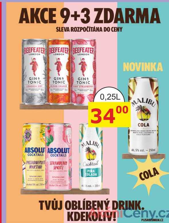 BEEFEATER LONDON DRY GIN A TONIC 0,25l, míchaný nápoj