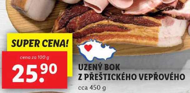 UZENÝ BOK Z PŘEŠTICKÉHO VEPŘOVÉHO, cena za 100 g