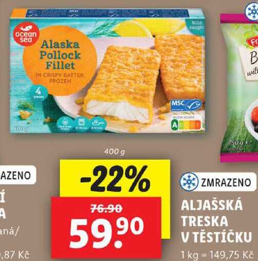 ALJAŠSKÁ TRESKA V TĚSTÍČKU, 400 g