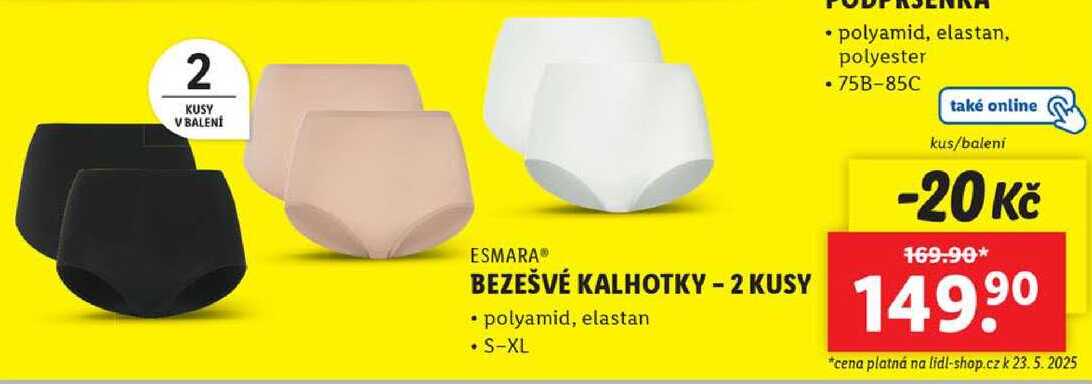 BEZEŠVÉ KALHOTKY - 2 KUSY 