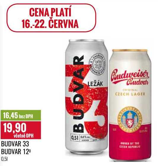 BUDVAR 12° 0,5 l