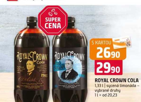 Royal crown cola 1,33l sycená limonáda vybrané druhy