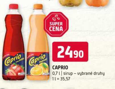 Caprio sirup 700ml, vybrané druhy