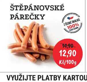 ŠTĚPÁNOVSKÉ PÁREČKY 100g 