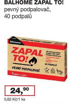 BALHOME ZAPAL TO! pevný podpalovač, 40 podpalů 
