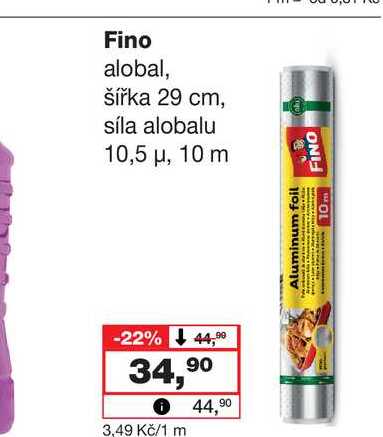 Fino alobal, šířka 29 cm, síla alobalu 10,5 μ, 10 m
