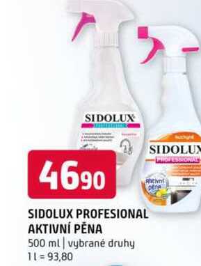 Sidolux profesional aktivní pěna 500 ml vybrané druhy 