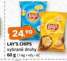 Lay's chips 60g, vybrané druhy