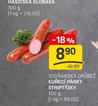 KUŘECÍ PÁRKY STRIPTÝZKY 100 g