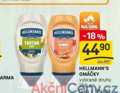 HELLMANN'S OMÁČKY vybrané druhy 250 ml 