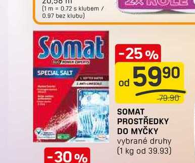 SOMAT PROSTŘEDKY DO MYČKY vybrané druhy 