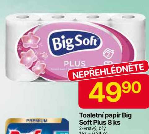 Big Soft toaletní papír 2-vrstvý 8rolí