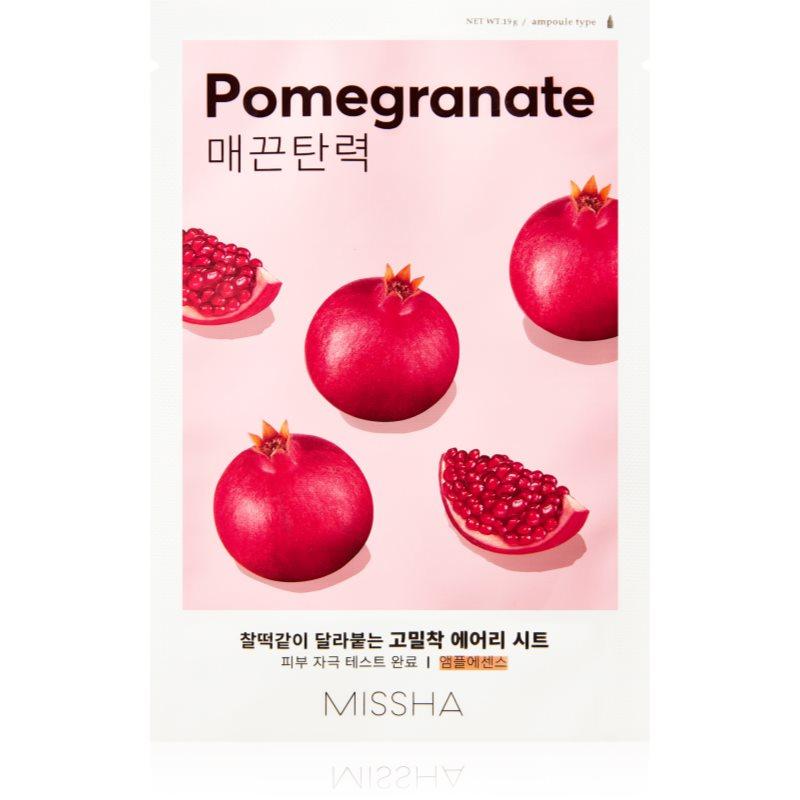 Missha Airy Fit Pomegranate plátýnková maska se zjemňujícím a osvěžujícím účinkem 19 g