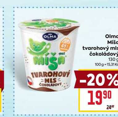 Olma Miša tvarohový mls čokoládový 130 g 