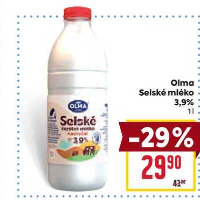 Olma Selské mléko 3,9% 1l