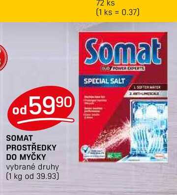SOMAT PROSTŘEDKY DO MYČKY vybrané druhy 