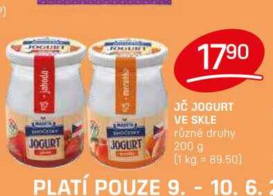 JČ JOGURT VE SKLE různé druhy 200 g