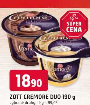 ZOTT CREMORE DUO 190 g 