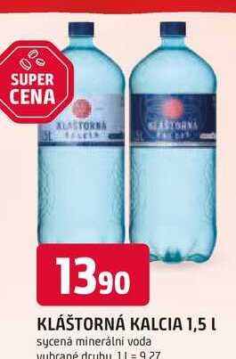 KLÁŠTORNÁ KALCIA 1,5 L sycená minerální voda 