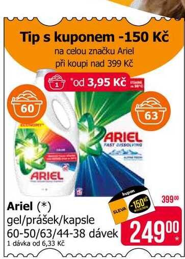 Ariel gel na praní 60 dávek, vybrané druhy 