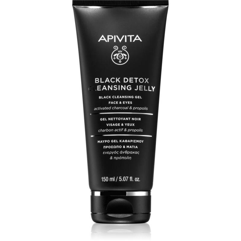Apivita Cleansing Black Detox Cleansing Gel čisticí gel s aktivním uhlím na obličej a oči 50 ml