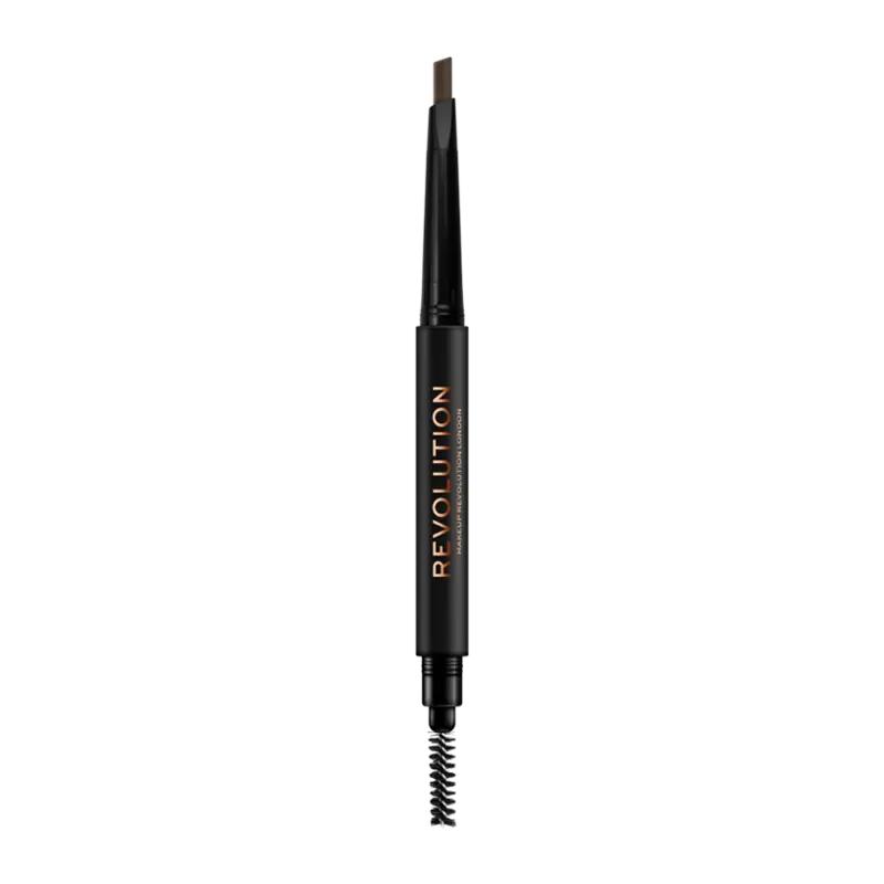 Makeup Revolution Tužka na obočí Duo Brow Definer 02 Dark brown, 1 ks