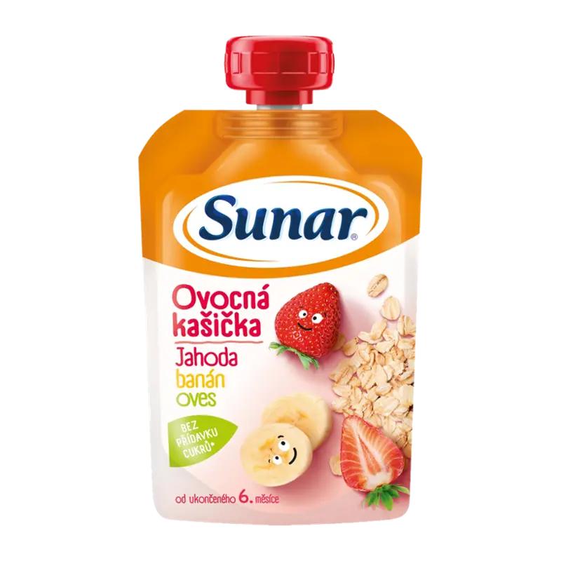 Sunar Ovocná kašička jahoda, banán a ovesné vločky, 120 g