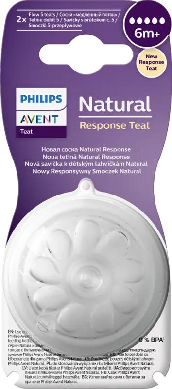 Avent Savička Natural Response 5 rychlý průtok 6m+, 2 ks