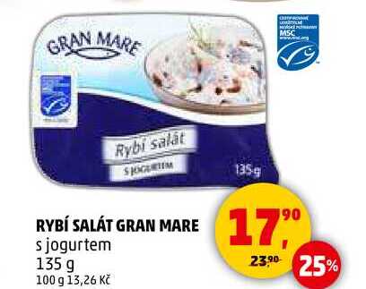 RYBÍ SALÁT GRAN MARE s jogurtem, 135 g 