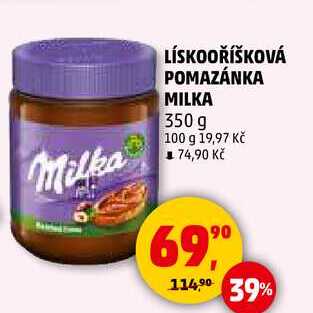LÍSKOOŘÍŠKOVÁ POMAZÁNKA MILKA, 350 g