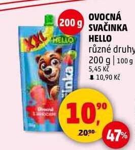 OVOCNÁ SVAČINKA HELLO různé druhy, 200 g 
