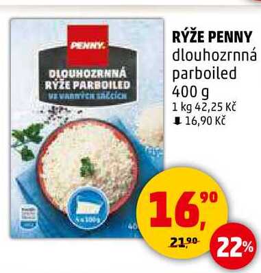RÝŽE PENNY dlouhozrnná parboiled, 400 g 