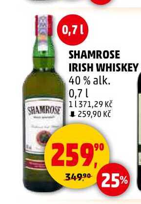 SHAMROSE IRISH WHISKEY 40% alk., 0,7 l