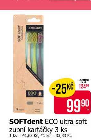 SOFTdent ECO ultra soft zubní kartáčky 3 ks 