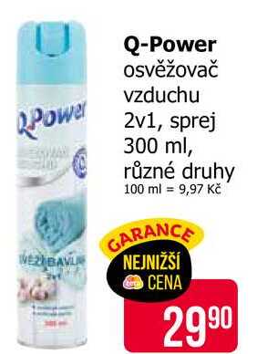 Q-Power osvěžovač vzduchu 2v1, sprej 300 ml