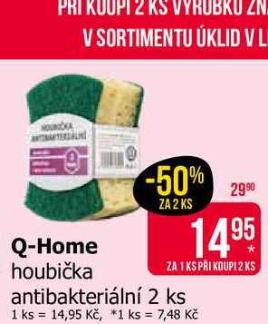 Q-Home houbička antibakteriální 2 ks 