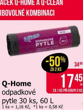 Q-Home odpadkové pytle 30 ks, 60 L