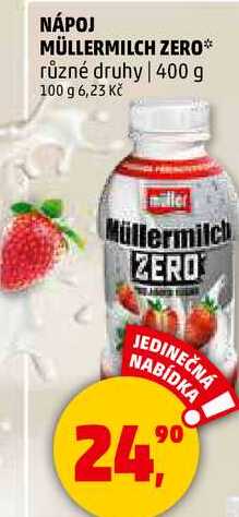 NÁPOJ MÜLLERMILCH ZERO různé druhy, 400 g 