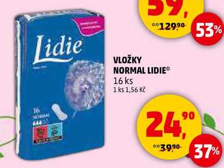 VLOŽKY NORMAL LIDIE, 16 ks