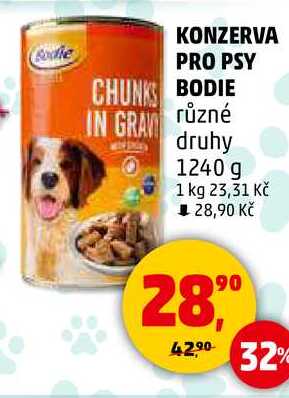 KONZERVA PRO PSY BODIE různé druhy, 1240 g 
