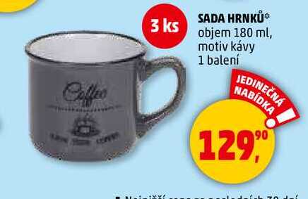 SADA HRNKŮ objem 180 ml, motiv kávy, 1 balení  