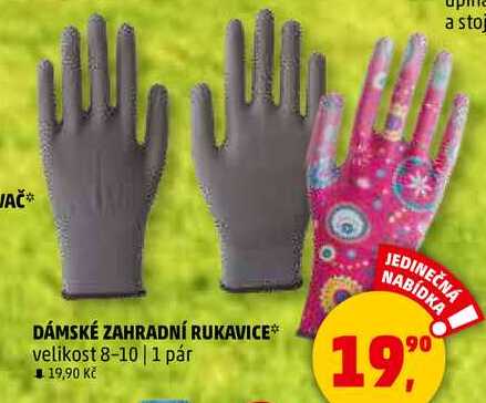 DÁMSKÉ ZAHRADNÍ RUKAVICE velikost 8-10, 1 pár