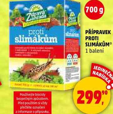 PŘÍPRAVEK PROTI SLIMÁKŮM, 1 balení 