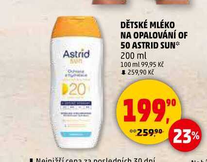 DĚTSKÉ MLÉKO NA OPALOVÁNÍ OF 50 ASTRID SUN, 200 ml  