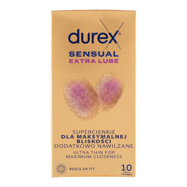 Durex sensual extra lube regular fit kondomy