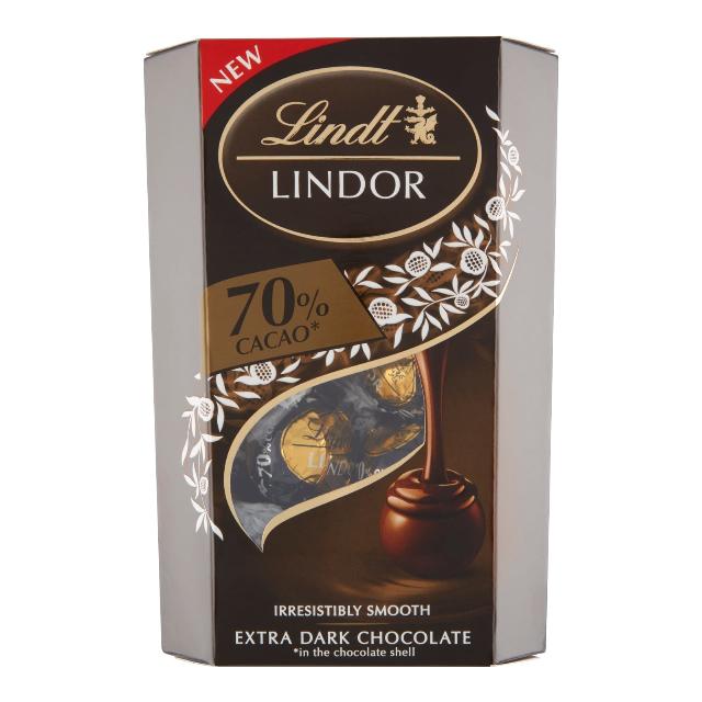 Lindt Lindor Extra hořká čokoláda s náplní