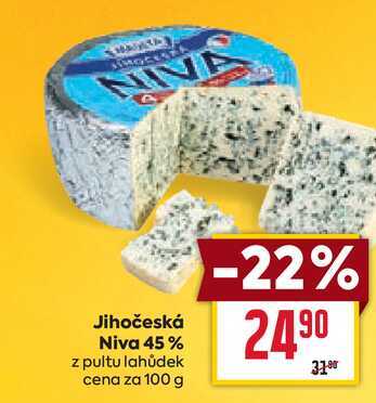 Jihočeská Niva 45% z pultu lahůdek cena za 100 g 
