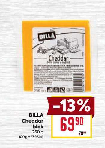 BILLA Cheddar blok 250 g