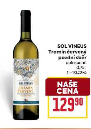 SOL VINEUS Tramín červený pozdní sběr polosuché 0,75l